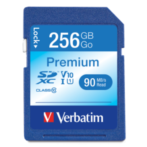 Verbatim 256GB Premium SDXC UHS-I V10 Cls 10 Card