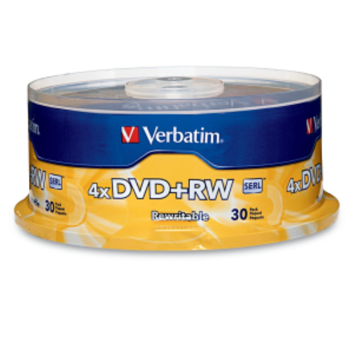 Verbatim DVD+RW 4.7G 4X VRB 30PK SP SERL