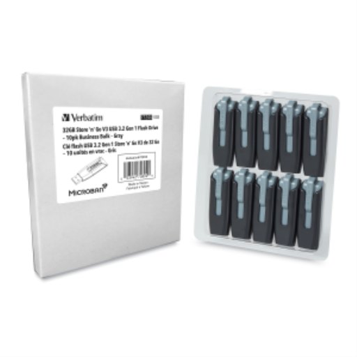 Verbatim 32Gb V3 USB 3.0 Flash Gray Business 10pk
