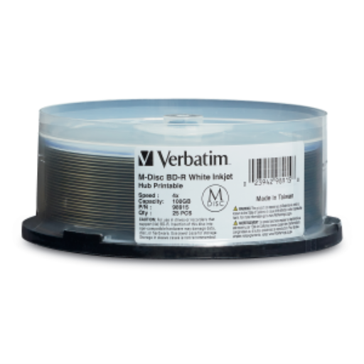 Verbatim M-Disc BD-R XL 100GB Printable 25pk Spindle