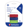 Verbatim 16GB SnG USB 3PK Blue/Red/Gr
