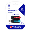 Verbatim 64GB SnG V3 USB 3.0 2PK Blue/Red