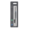 Parker Jotter Fountain Pen, Stainless Steel with Chrome Trim, Medium Nib Blue Ink, Blister Pack