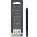 Parker Fountain Pen Ink Refill Cartridges, Long, Washable Blue QUINK Ink, 5 Count