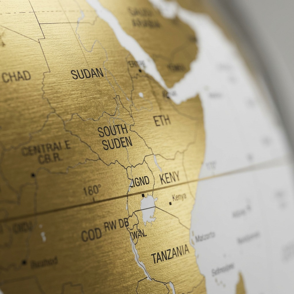 Extreme macro view revealing fine gold texture and precise cartography on the MILAN globe surface.