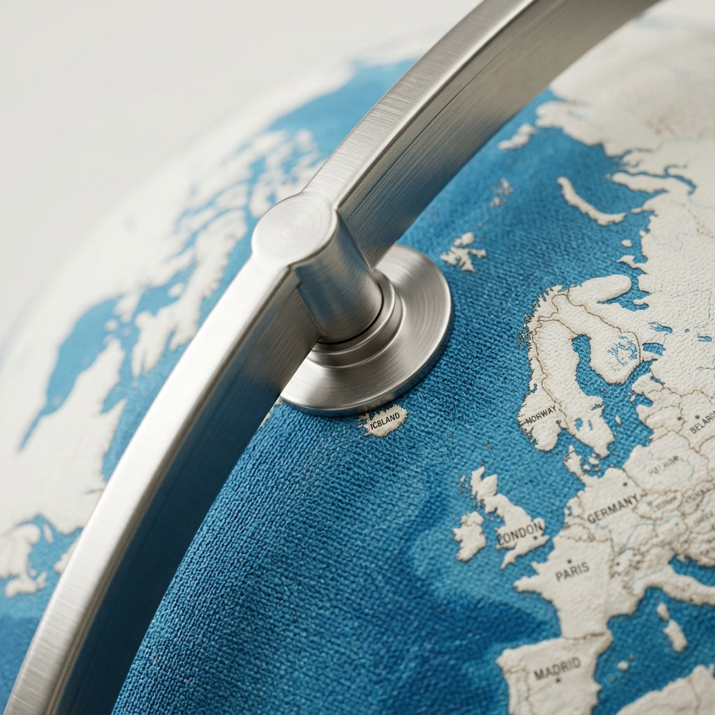 A detailed macro close-up image showcasing the high-quality canvas texture and crisp map labels on the Replogle Zurich Globe.
