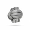 fdmt Cuddle Ball - Grey Birch: soft, knotted sensorial cushion against a seamless white background.