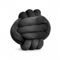 Pure high-resolution hero shot of the dark charcoal grey, plush velvet fdmt Cuddle Ball - Granite, centered on a pure white background.