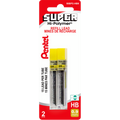 Super Hi-Polymer Lead Refill (0.9mm), HB, 15 Leads per Tube, 2PC Pack
