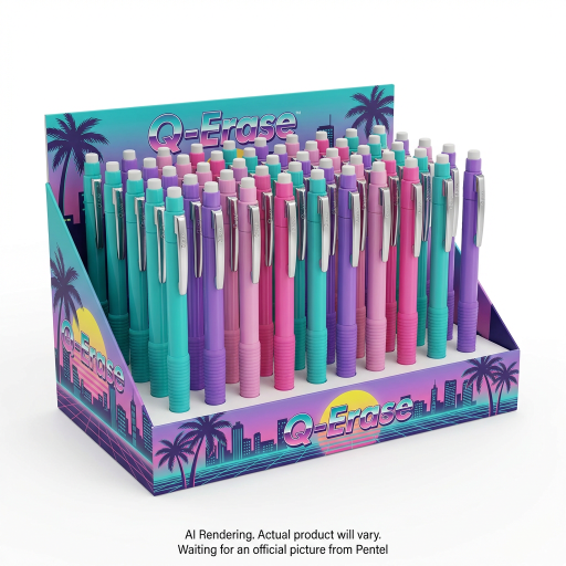 Pentel Q-Erase 0.7mm Mechanical Pencil 4DZ Display ? Citypop Theme
