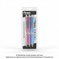 Pentel EnerGel Retractable Gel Roller, (0.7mm) Metal Tip, 3PC Pack Assorted Passion Colours