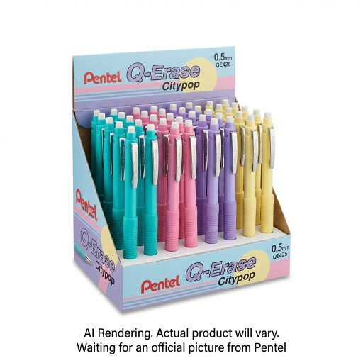 Pentel Q-Erase 0.5mm Mechanical Pencil 4DZ Display ? Citypop Theme