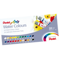 Pentel Arts Water Colours Assorted Colours, 24 Colour Pack