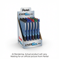 EnerGel Retractable Liquid Gel Pen (0.5mm) Needle Tip, Assorted Open Stock Display, 60PCS