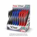 V Feel Ballpoint Pens (0.7mm) Assorted Colour Display, 30PCS