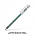 Hybrid Dual Metallic Gel Roller Pen (1.0mm), Green+Metallic Blue Ink
