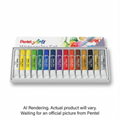 Pentel Arts Water Colours Assorted Colours, 15-Pk