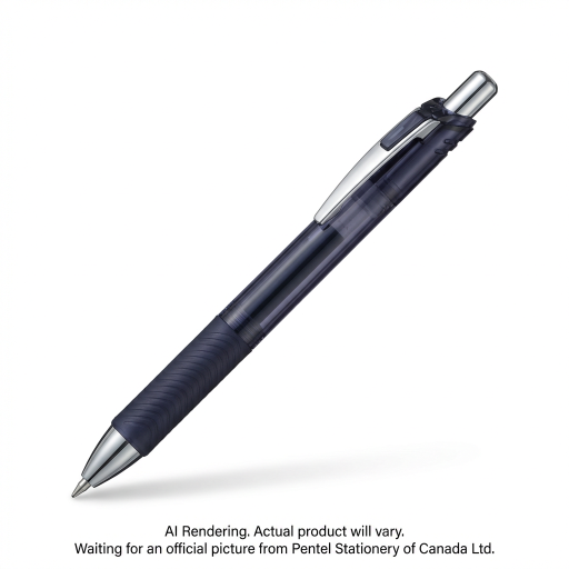 Pentel EnerGel Dark Colours Retractable Gel Roller, (0.7mm) Metal Tip, Indigo-Black Ink