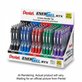 EnerGel Needle Point Liquid Gel Pen (0.5mm) Open Stock Assorted Display, 72PCS