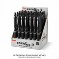 EnerGel 3 Multi-Function, 3 in 1 Liquid Gel Pen, (0.5mm), Black/Red/Blue Ink, Black Barrel, Open Stock Display, 36PCS