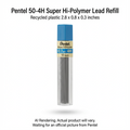 Super Hi-Polymer Lead Refill (0.7mm), 4H, 12 Leads per Tube
