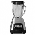 A clean, high-resolution hero shot of the Oster Texture Select Master Series Blender with a glass jar and chrome base, against a pure white background.