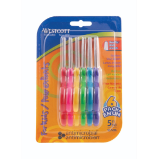 5? Antimicrobial Blunt Kids Scissors, 6/pk / Ciseaux ? bouts ronds avec protection antimicrobienne pour enfants, 5 po - 6/paquet