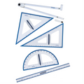 5pc Magnetic Teacher?s Set: Compass, Triangle (30-60-90), Triangle (45-45-90), Protractor, 60cm Ruler / Trousse de 5 pi?ces pour professeur, magn?tique: compas, triangle (30-60-90), triangle (45-45-90), rapporteur d?angle, r?gle de 60 cm