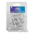 Push Pins White (Opaque), 100/Box / Blanc (opaque) 100 par bo?te