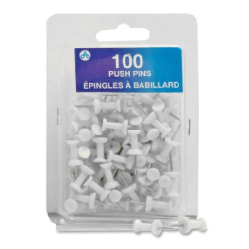 Push Pins White (Opaque), 100/Box / Blanc (opaque) 100 par bo?te