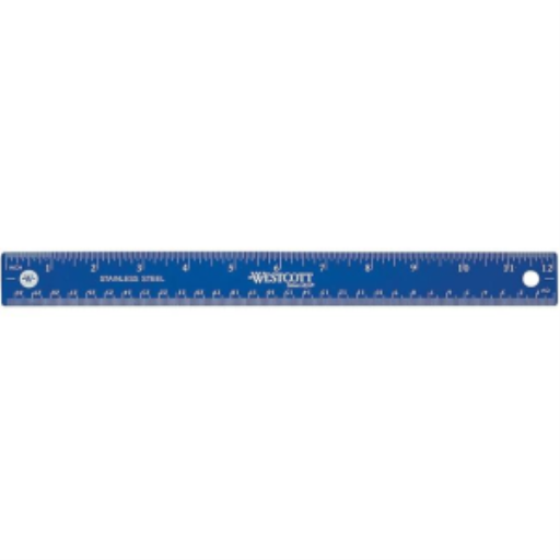 Stainless Steel Ruler 30cm/12" ? Inch/Metric, Assorted Colours / 30cm/12 po ? pouces/m?trique - couleurs assorties