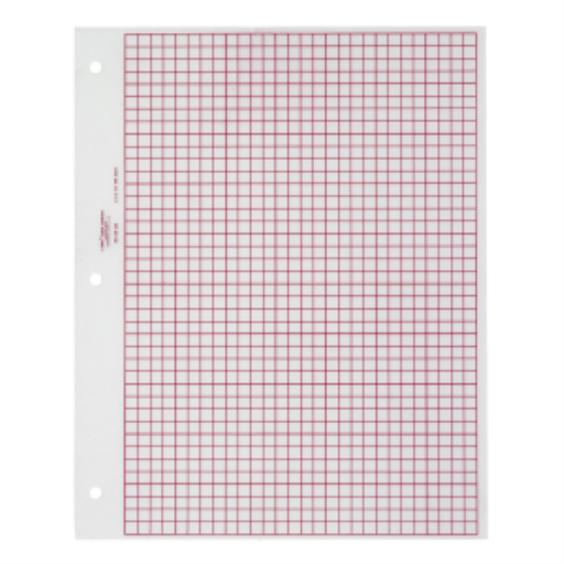 4ths Graph Chart ? Matte Red / Papier graphique r?utilisable ? 1/4 de po - rouge
