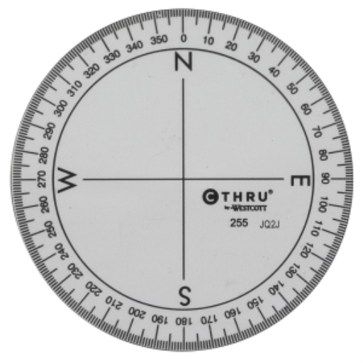 3.5? ? 360? Circular Protractor with Solid Centre / Rapporteur d'angle de 360 degres de 3,5 po