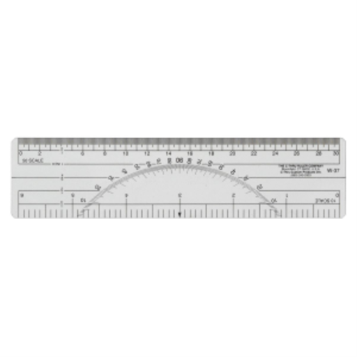 Protractor Ruler 10ths/50ths, 6?
R?gle rapporteur 1/10 et 1/50 au po, 6 po