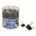 Fold Back Clips 60 Black, Assorted Sizes - 50 x 3/4" (19mm), 10 x 1-1/4" (32mm) / Pince-notes 60 noires, tailles vari?es - 50 x 3/4 po, 10 x 1-1/4 po