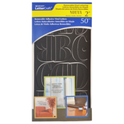 2? Nueva Repositionable Vinyl Letters, Black Lettres en vinyle amovibles de 2 po Nueva, noires