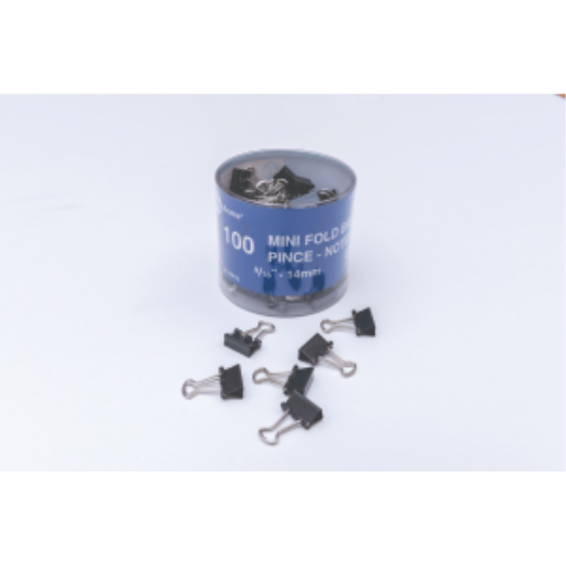 Fold Back Clips 9/16" ? 15 mm Black - 100 per Tub / Pince-notes 9/16 po ? 15 mm en noir - 100 par bacs