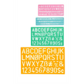 4 Piece Lettering Guide, Uppercase, Letters and Numbers Ensembles de 4 pochoirs, majuscules, lettres, et nombres
