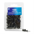 Push Pins Black, 100/Box / Epingles a babillard Noir 100 par bo?te