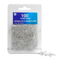 Push Pins Clear, 100/Box / Transparent 100 par bo?te