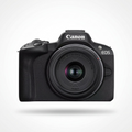 High-resolution hero shot of the Canon EOS R50 camera with RF-S 18-45mm lens.