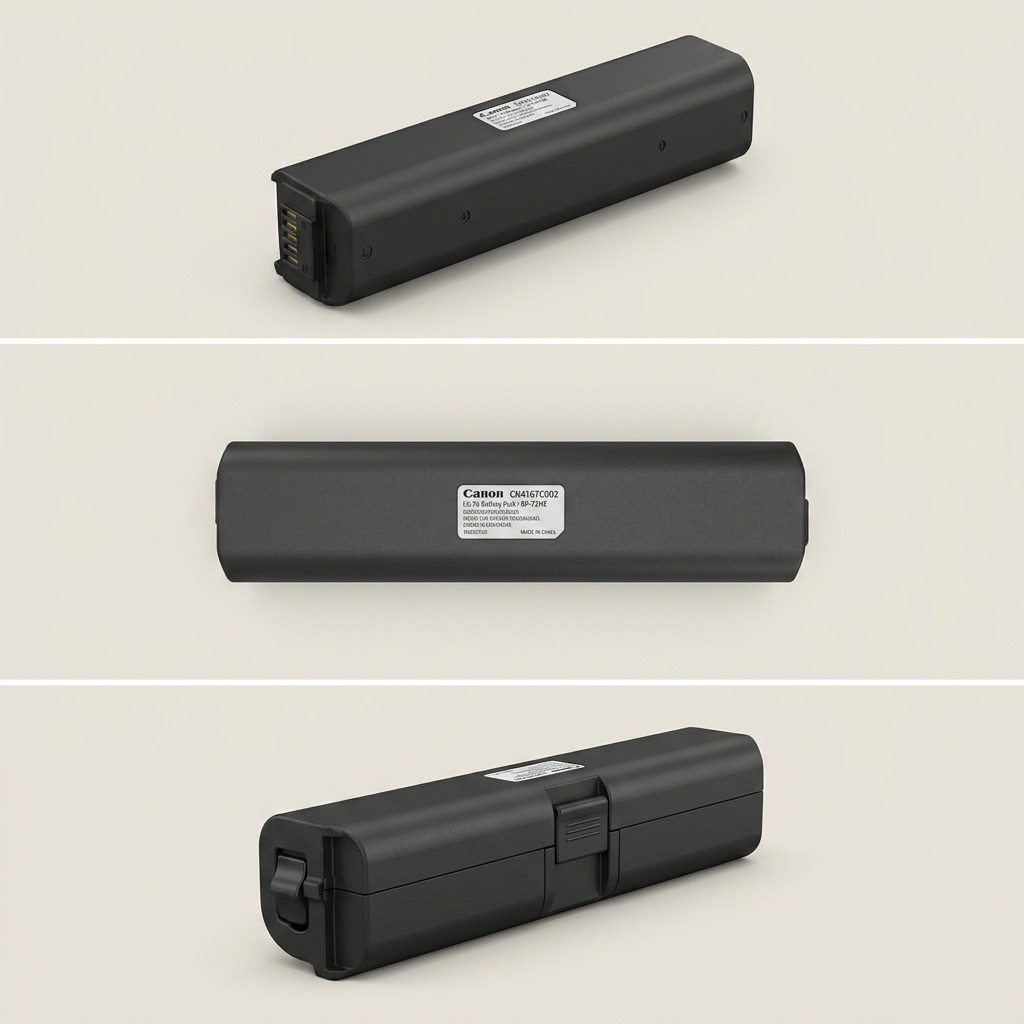 A matrix of three different views of the Canon CN4167C002 LK-72 Battery Pack, including the original and two other angles.