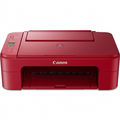 Crisp high-resolution hero shot of the red Canon PIXMA TS3320 all-in-one printer on a white background.