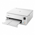 Pure high-resolution hero shot of Canada TR4720 White printer from a 45-degree angle.