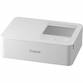 Pure hero shot of a white Canon SELPHY CP1500 compact photo printer on a white background.
