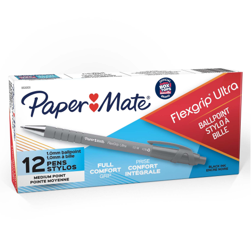 Paper Mate 9530131 FlexGrip Ultra Retractable Ballpoint Pen ? 1.0mm Medium Point, Black