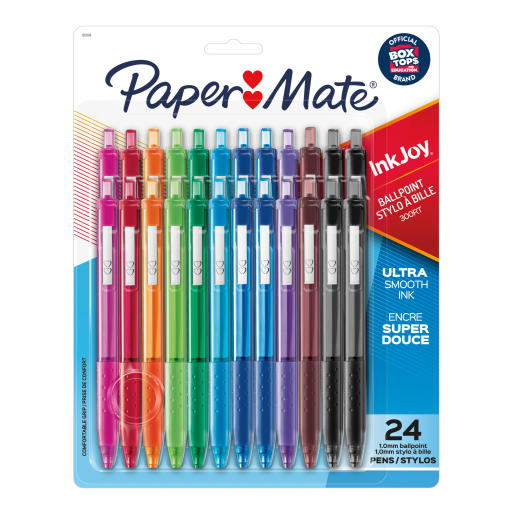 Paper Mate InkJoy 300RT Retractable Ballpoint Pens, Medium Point (1.0 mm), Assorted, 24 Count