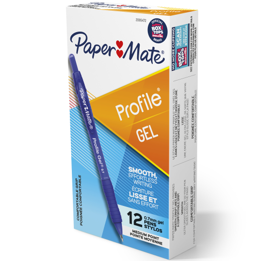 Paper Mate 2095472 Profile Retractable Gel Pen ? 0.7mm Medium Point, Blue Ink