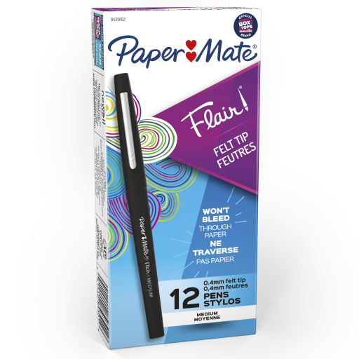 Paper Mate 8430152 Flair Felt Tip Pen, Medium Point ? Black