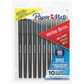 Paper Mate Ballpoint Pens, Write Bros. Black Ink Pens, Medium Point (1.0 mm), 10 Count